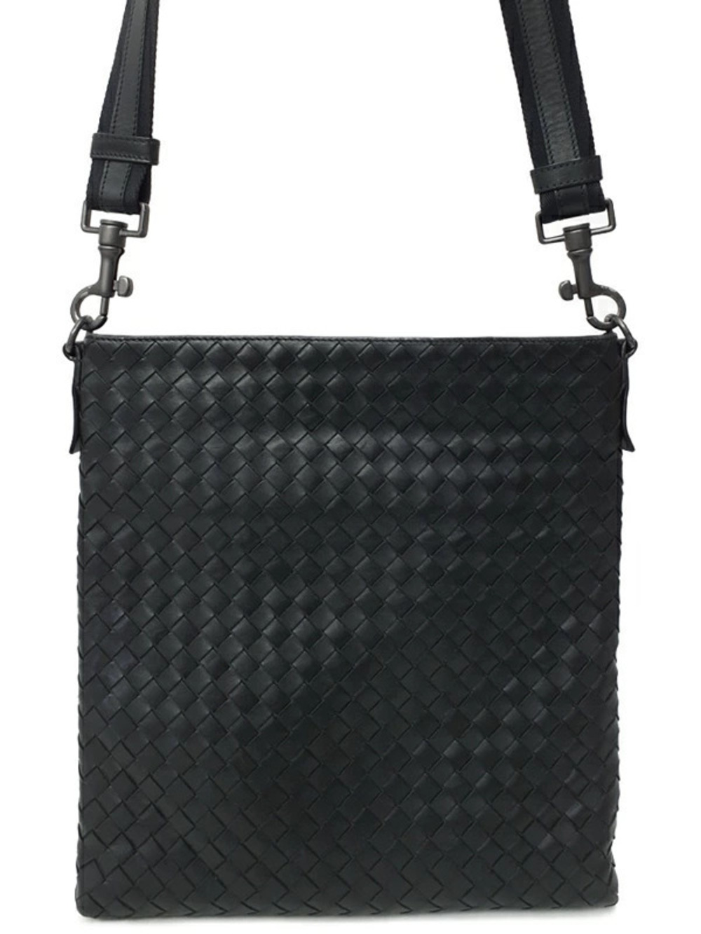 Bottega Veneta black Intrecciato Crossbody Messenger Bag woven